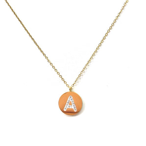 Collier lettre alphabet strass